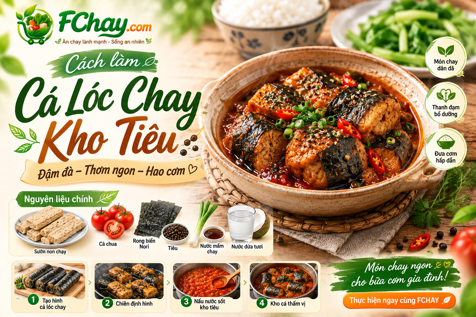 Cách Làm Cá Lóc Chay Kho Tiêu Đậm Đà, Thơm Ngon Đượm Vị Cho Bữa Ăn Gia Đình